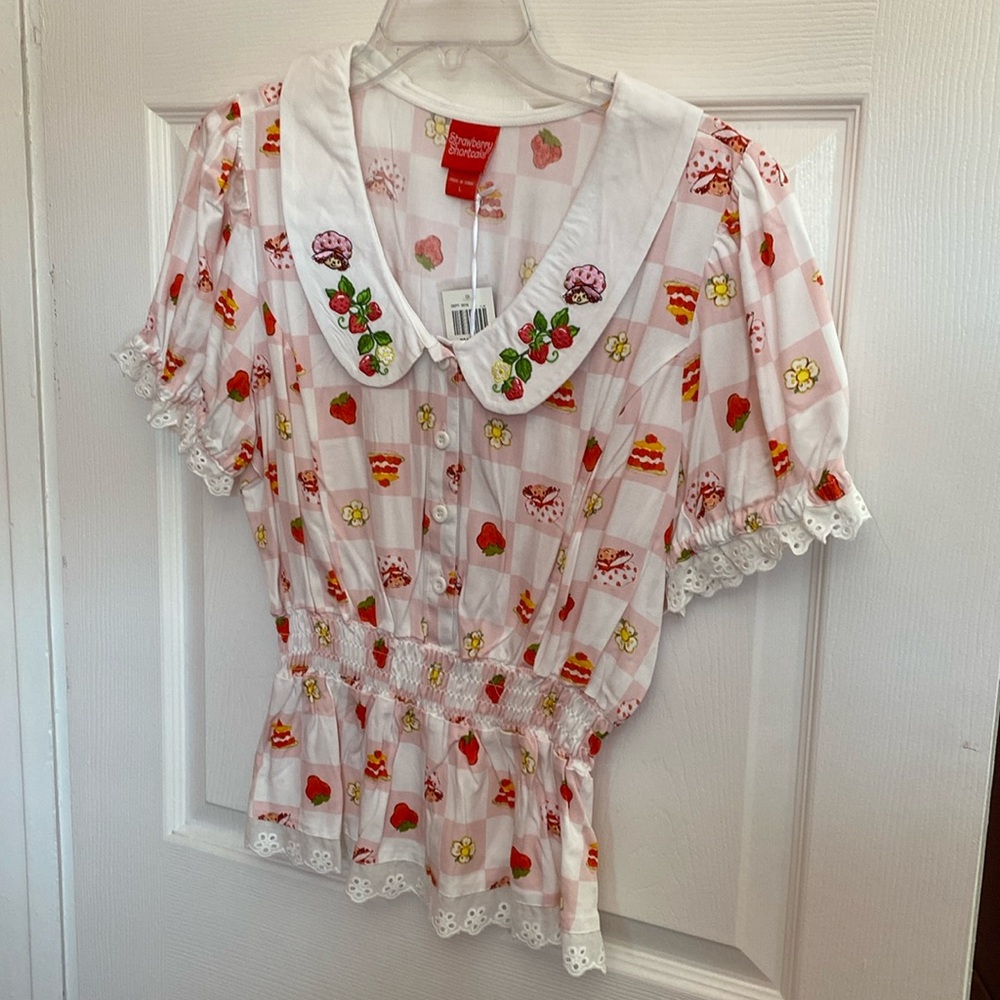 Strawberry shortcake peplum blouse hot topic